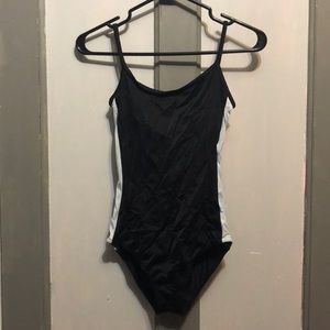 Black and grey dance leotard